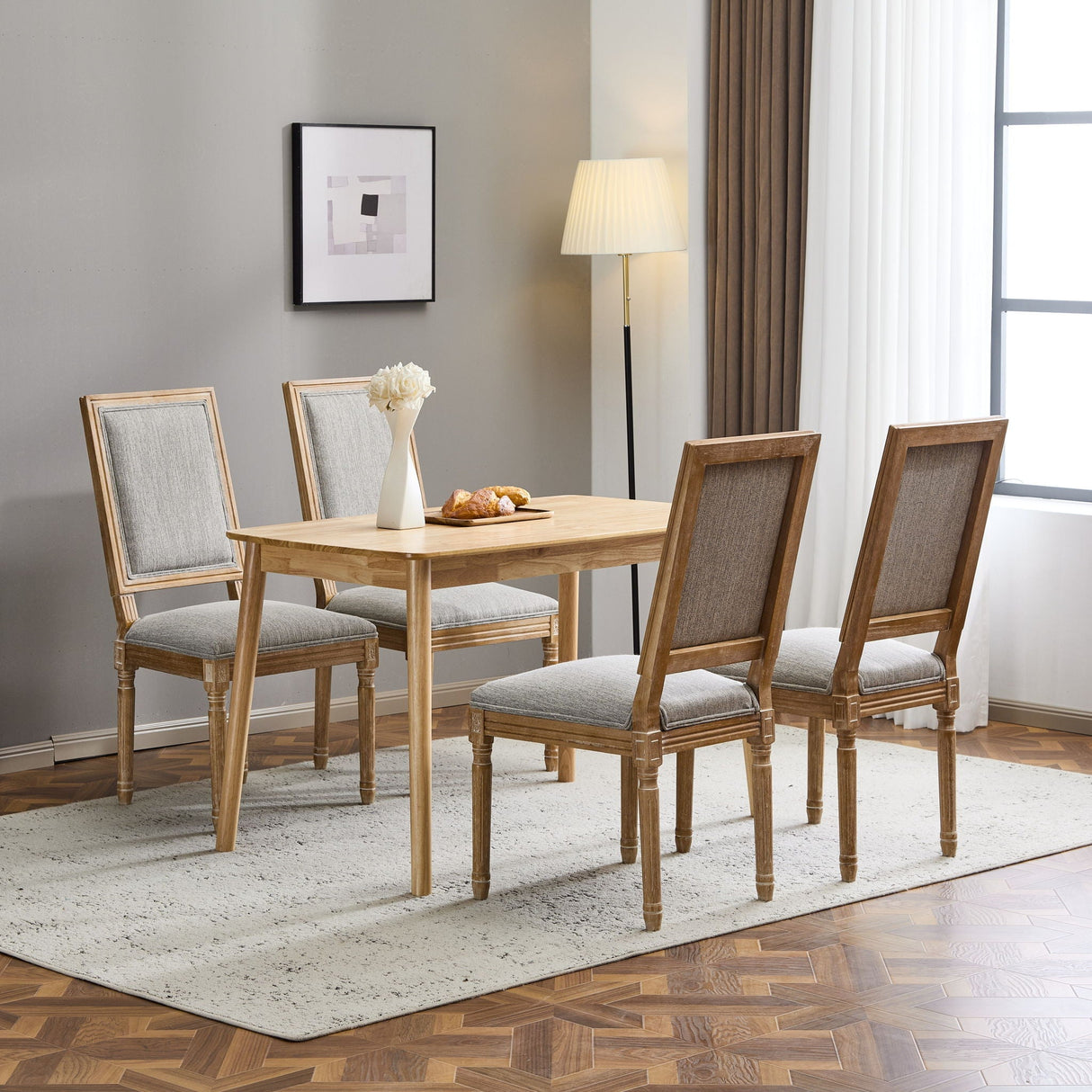 French Country Style Dining Chair With Upholstered Seating And Fluted Legs - Best Buy Furniture