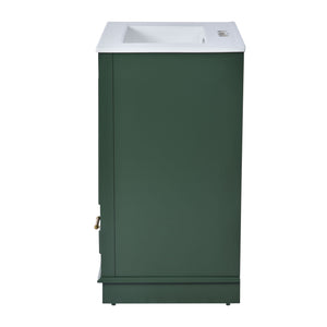 Bathroom Vanity With Ceramic Sink Combo, Modern Freestanding Storage Cabinet With Silver Handles