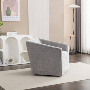 Nice Modern Upholstered Barrel Armchair, 360° Swivel