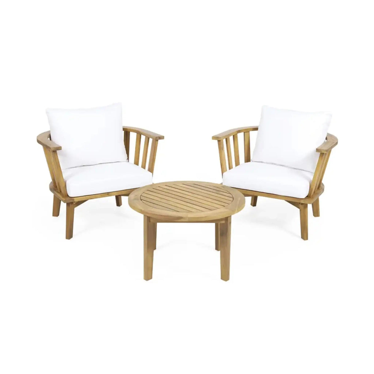 Patio Furniture Set, Outdoor Acacia Wood Patio Club Chair With Table - Best Buy Furniture