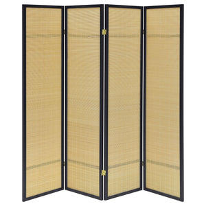 Sensei - 4 Panel Bamboo Room Divider Folding Screen - Natural