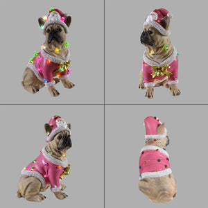 Christmas French Bulldog Statue