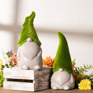 Mossy terra cotta gnome (set of 2)