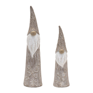Floral-and-Leaf-Carved-Gnome-(Set-of-2)-Decorative-Objects