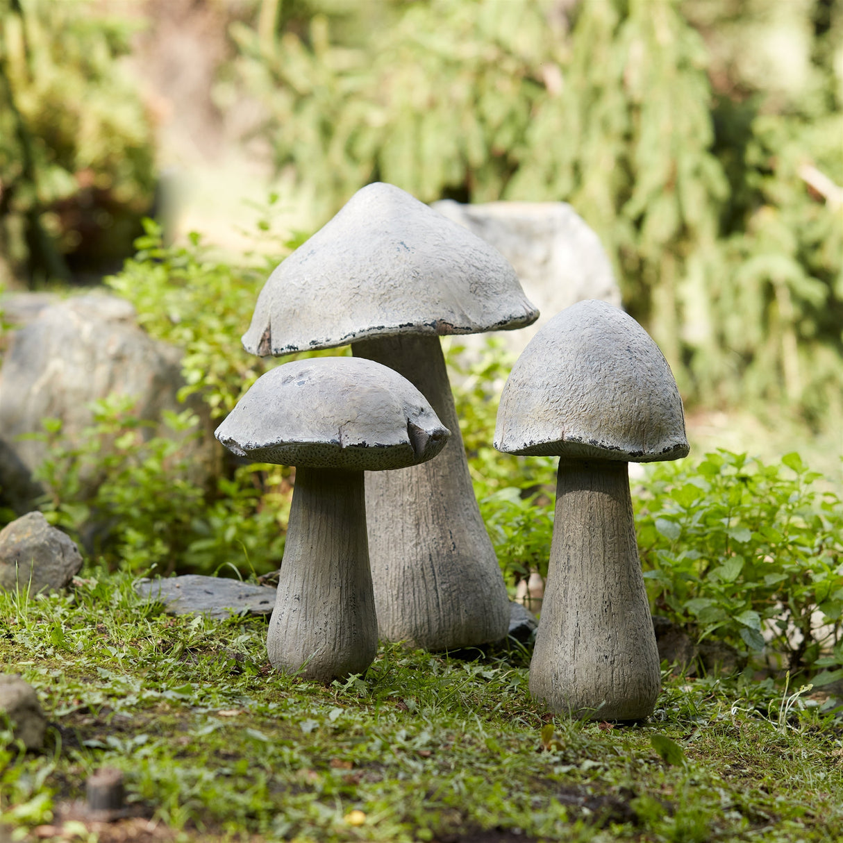 Stone Mushroom Garden Accent 20"H