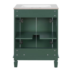 Bathroom Vanity With Top Sink, Cabinet With 2 Soft Closing Doors