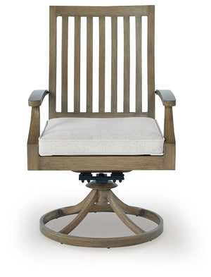 Rainier Ranch - Swivel Chair With Cushion (Set of 2) - Brown / Beige - Best Buy Furniture