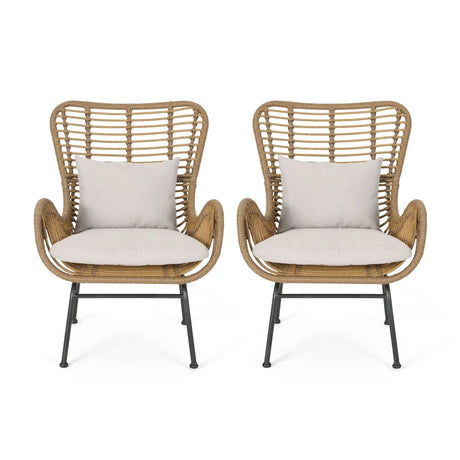 Modern Aesthetic Outdoor Rattan Accent Chair With Metal Legs - Best Buy Furniture