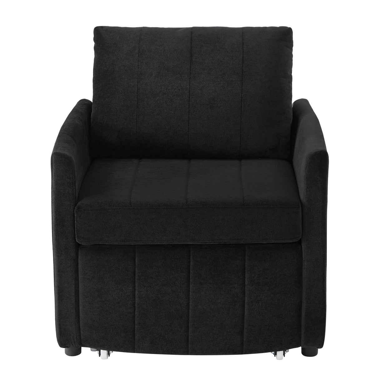 Upholstered Convertible Sleeper Sofa With 5 Position Backrest, Side Pockets, Storage