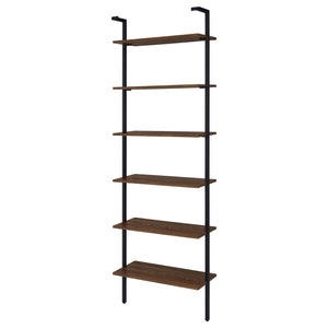 Christy - Owens - 6 Shelf Wall Bookshelf - Walnut