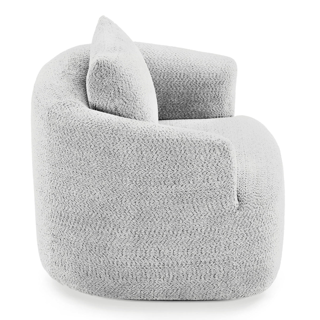 360° Swivel Barrel Sofa Chair With Throw Pillow, Upholstered Accent Chair