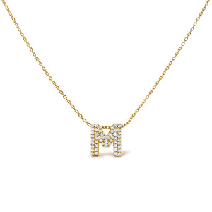 10K White Gold Diamond Accent "A" Initial Bubble Pendant Necklace
