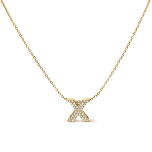 10K White Gold Diamond Accent "A" Initial Bubble Pendant Necklace