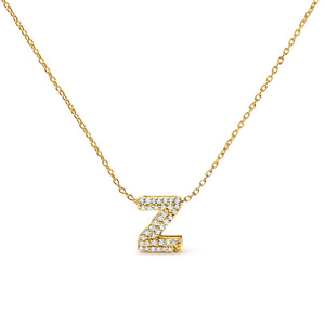 10K White Gold Diamond Accent "A" Initial Bubble Pendant Necklace