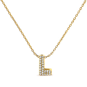 10K White Gold Diamond Accent "A" Initial Bubble Pendant Necklace