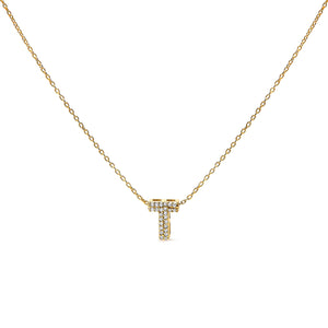 10K White Gold Diamond Accent "A" Initial Bubble Pendant Necklace