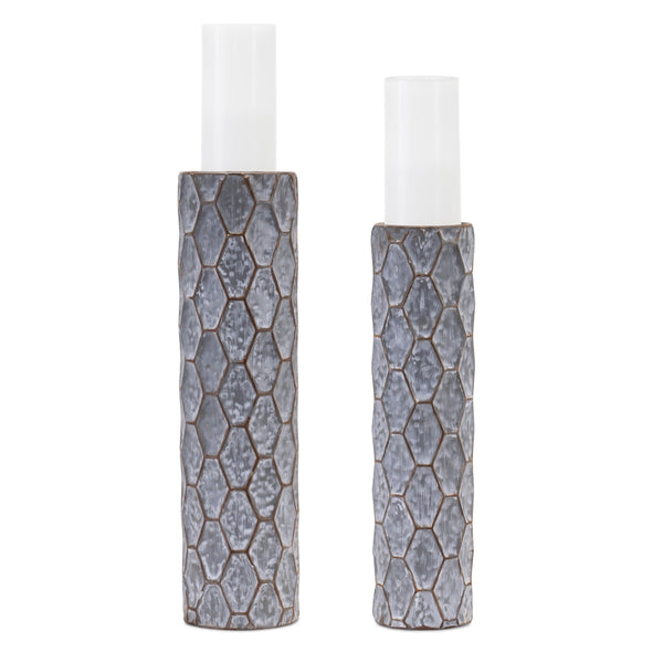 Honeycomb-metal-candle-holder-(set-of-2)-Candle-Holders