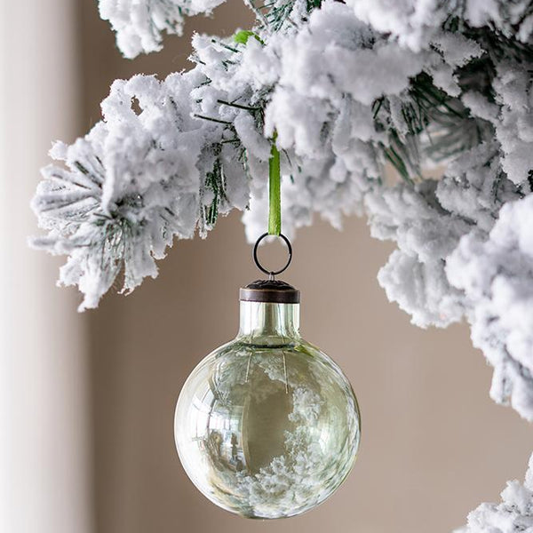Long Neck Ball Ornaments, Glass Decorative Hanging Ball Christmas Tree Ornaments For Holiday Party Decorations (Set of 12) - Green