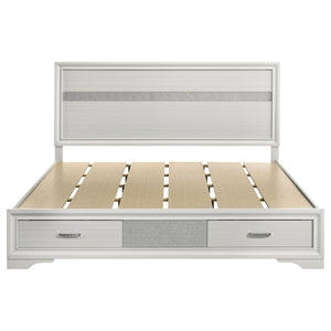 California King Storage Platform Bed With 2 Drawer - White