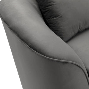 87" Curved Contemporary Sofa in Gray