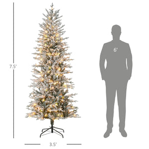 Christmas Trees with Snow Branches - Pre Lit Artificial Flocked