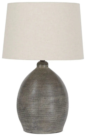 Joyelle - Terracotta Table Lamp - Gray - Best Buy Furniture