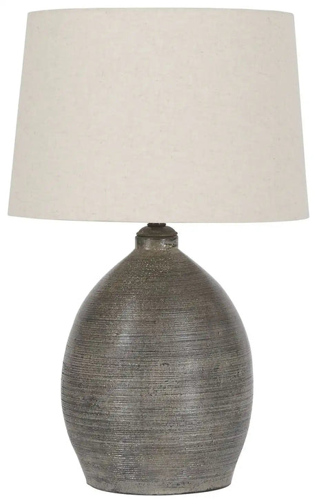 Joyelle - Terracotta Table Lamp - Gray - Best Buy Furniture