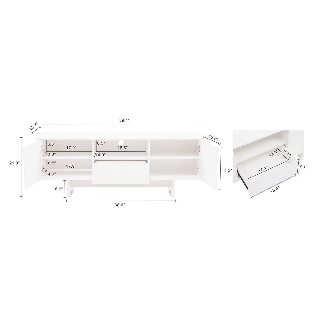 Ella - TV Stand With Adjustable Shelves