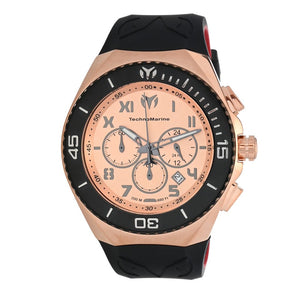 TechnoMarine 48mm Ocean Manta Quartz Chrono Silicone Strap Watch