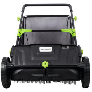Hand Push Lawn Sweeper - 21 Inch Leaf & Grass Collector