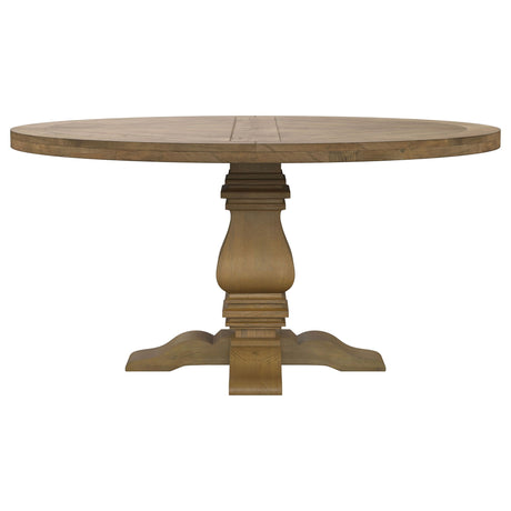 Crux - 5 Piece Round Dining Table Set With Upholstered Chairs - Honey