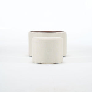 Nesting Ottomans, Round Coffee Table & Bench With Tray (Set of 2)