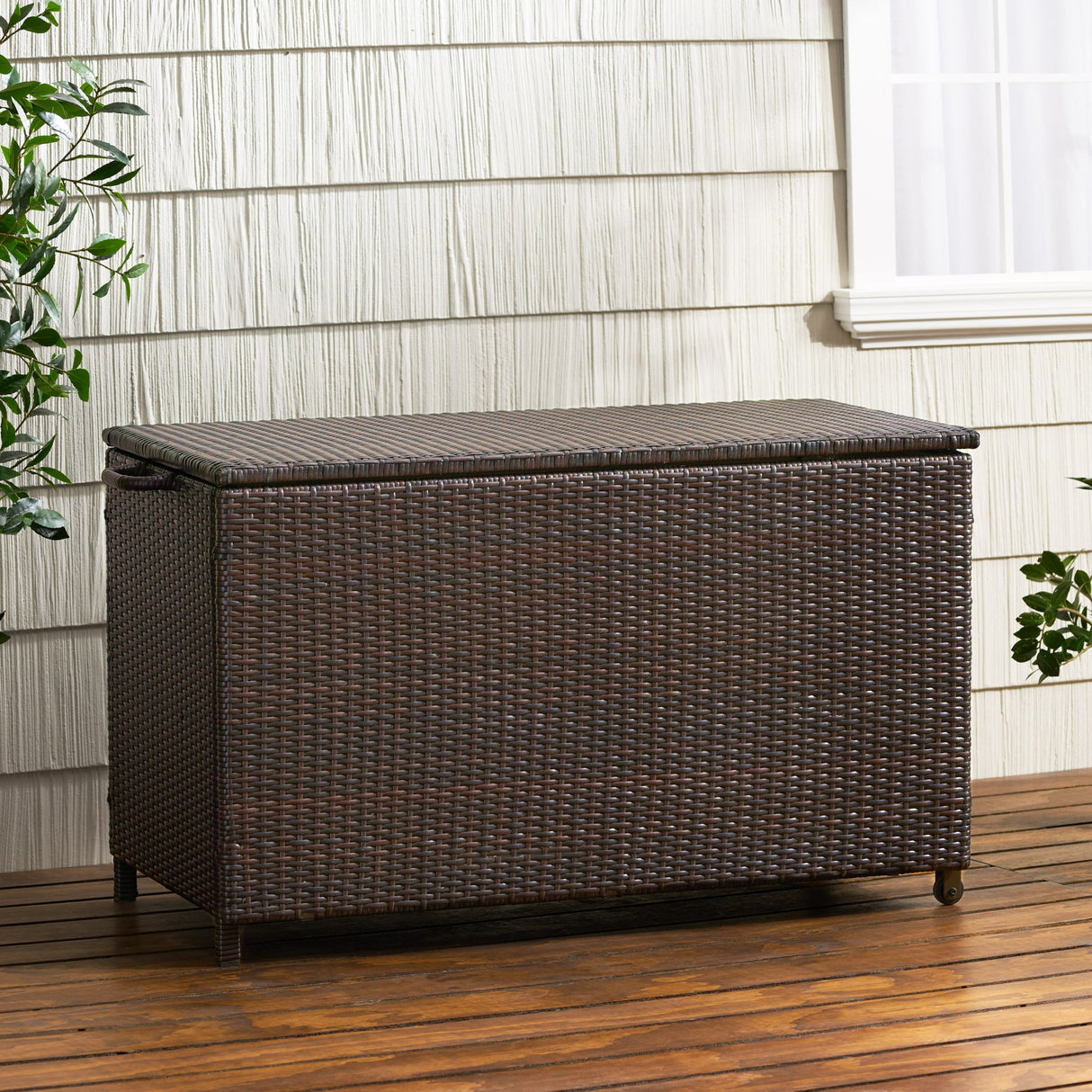 Blake - Wicker Cushion Box - Brown Multi