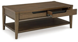 Roanhowe - Rectangular Cocktail Table - Brown - Best Buy Furniture