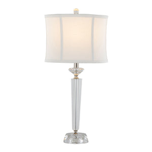 Diamond - Torch Contemporary Crystal Table Lamp (Set of 2) - Clear / Off White / Polished Nickel