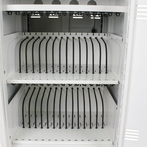 Mobile Charging Cart And Cabinet For Tablets Laptops 30 Device With Combination Lock