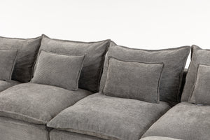129.8" Width Modular Sectional Sofa with 2 Ottomans