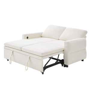 Convertible Sofa Bed Loveseat With Adjustable Backrest And USB Ports