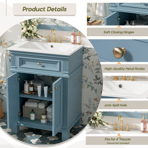 24'' Vintage Elegance Bathroom Cabinet