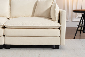 Modern 2-Seats Sectional Sofa with Waist Pillows