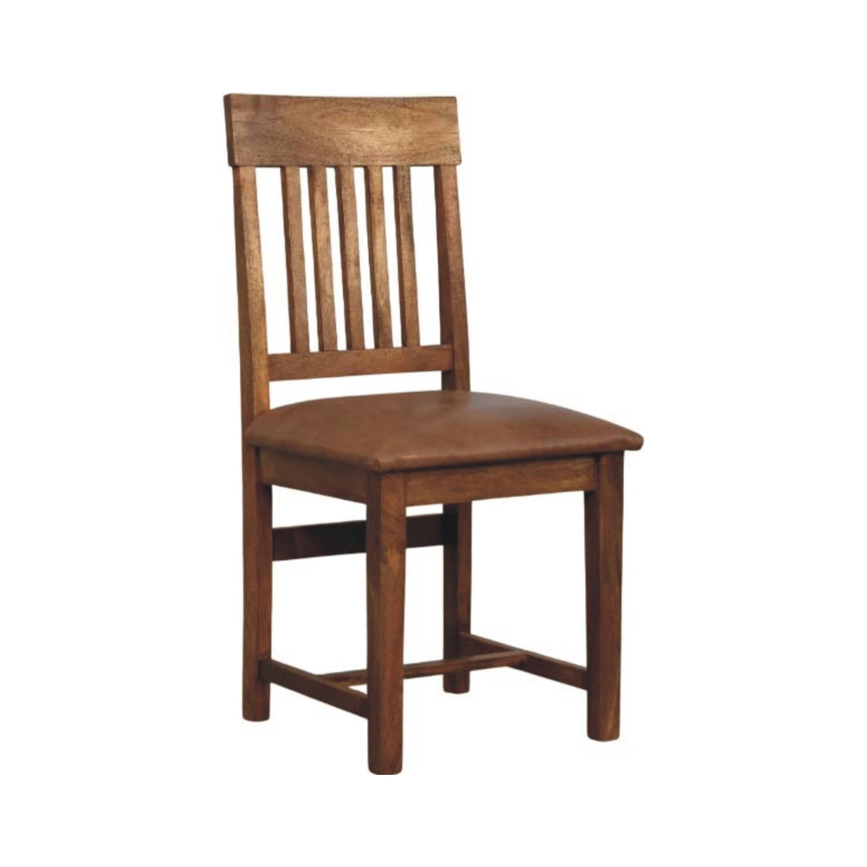 Solid Wood Leather Slatted Dining Chair