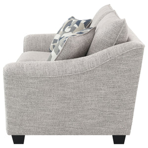 Lido - Upholstered Loveseat With Tapering Block Legs - Light Gray