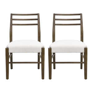 Farmhouse Style Dining Chair Set With Ladder Back Design