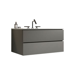 TIA 36" Wall Mount Space Gray Bathroom Vanity