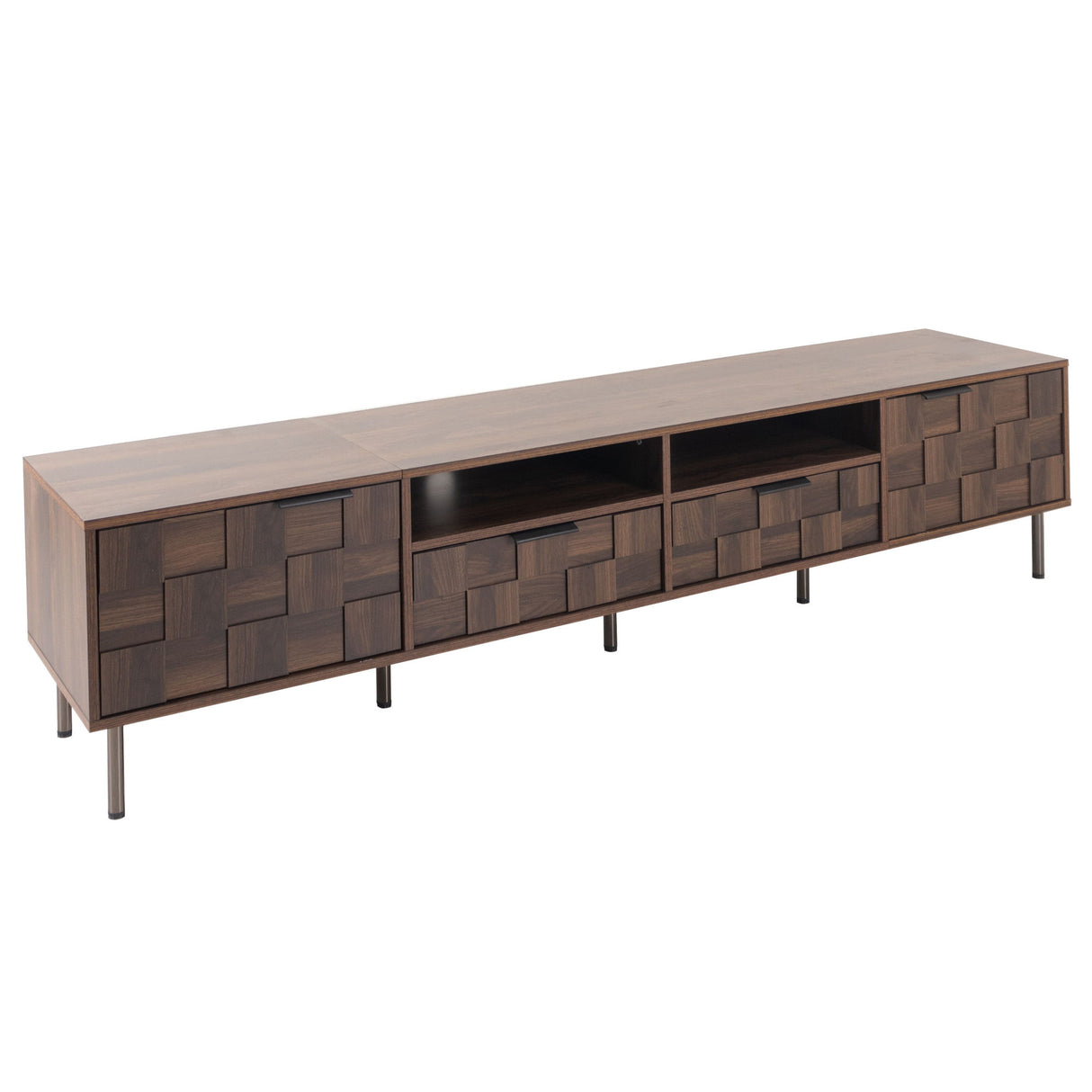 TV Stand With 2 Drawers, Media Console Table, Storage Cabinet With Cable Management