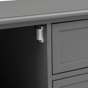 TV Stand, Entertainment Center With Dual Drawers And Hidden Storage, Cabinet With Soft Closing Doors And Sleek Panel Design