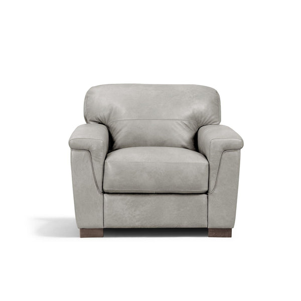 Cornelia - Leather Chair - Gray - Best Buy Furniture
