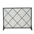 Minimalist Single Panel Iron Fireplace Screen With Diamond Design - Best Buy Furniture