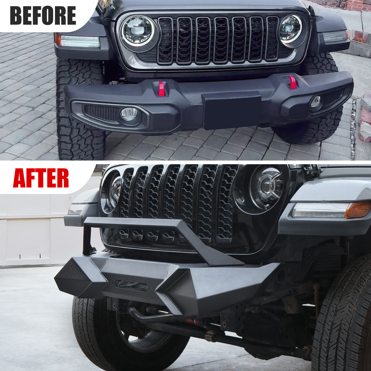 X Style Front Bumper with Winch Plate Compatible with Wrangler JK (2007-2017)