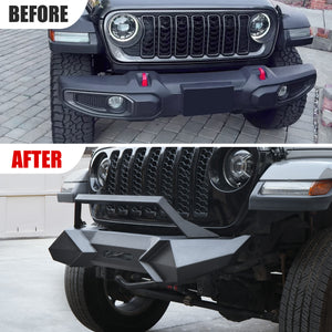 X Style Front Bumper with Winch Plate Compatible with Wrangler JK (2007-2017)